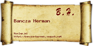 Bancza Herman névjegykártya
